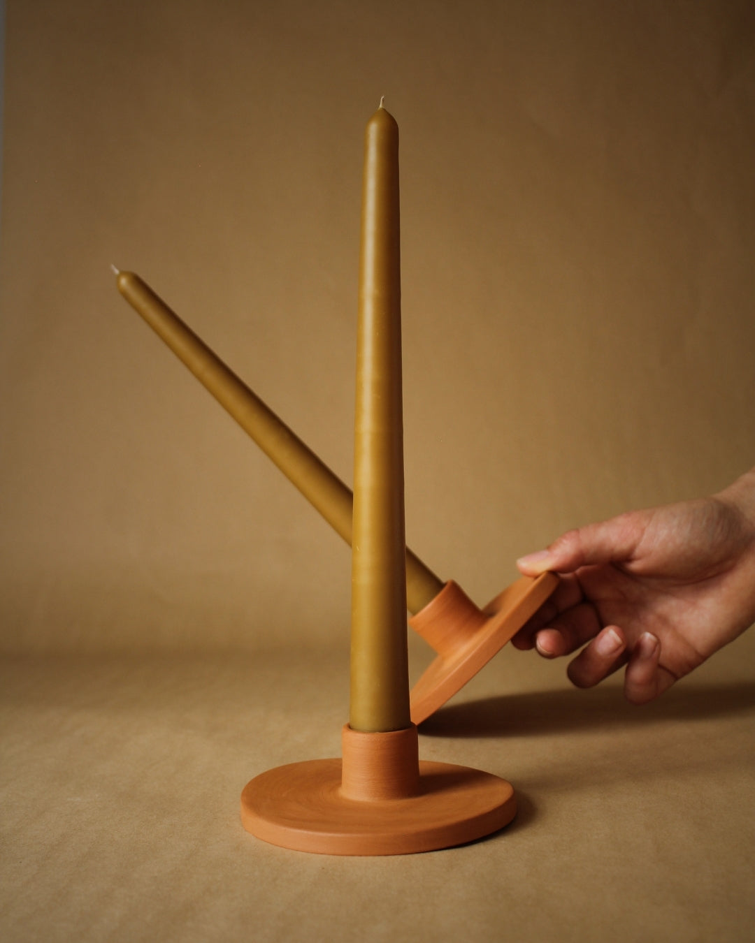 Minimalist Terracotta Taper Candle Holder